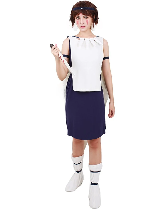 Miccostumes Women's Princess Mononoke San Cosplay Costume, White, women m