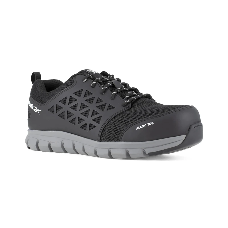 REEBOK WORK IB1031 S1P Excel Light Aluminium Toe Athletic PR Work Shoe, 43, Black/Grey