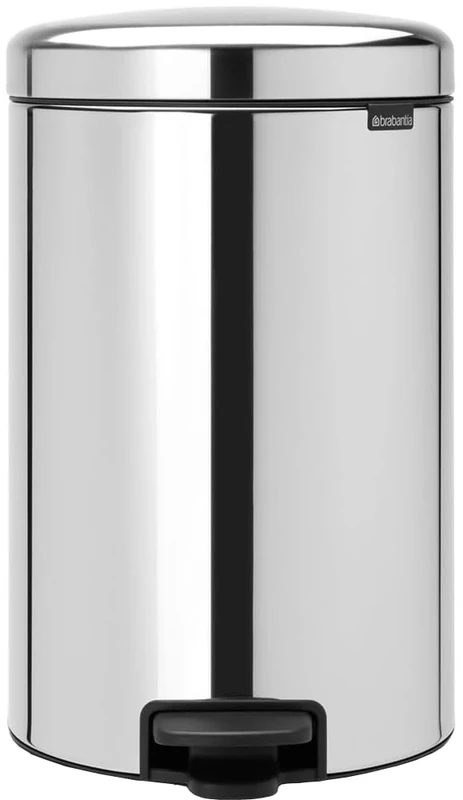 Brabantia 113987 Pedal Bin newIcon with Plastic Inner Bucket, 20 Litre - Brilliant Steel