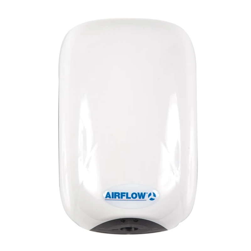 Airflow Mini Hand Dryer – White | Ultra-Slim (<10 cm Depth), Automatic Sensor, Fast 20s Drying, 900W (400W Motor + 500W Heater), Air Speed 200 km/h, IP23 Rated, 3-Year Warranty