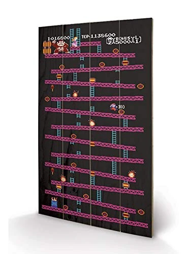 Pyramid International Donkey Kong (NES) -Wood Print 45 x 76cm, Multi-Colour, 45 x 76 x 1.3 cm