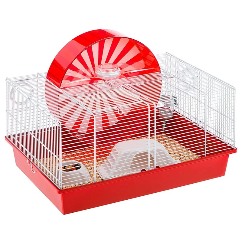 Ferplast CONEY ISLAND Large Hamster Cage - Innovative Customizable Habitat with Extra-Large Exercise Wheel - Includes Accessories - Tubes Connect&Play, 50x35xh25cm