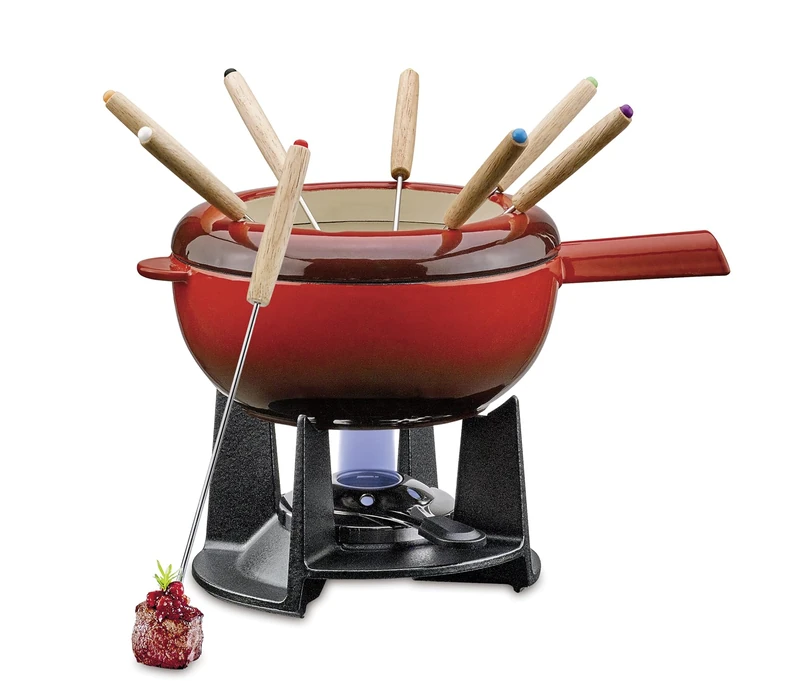 Spring Saas Fee 18/8 Stainless Steel Fondue Set, Red, 20 cm