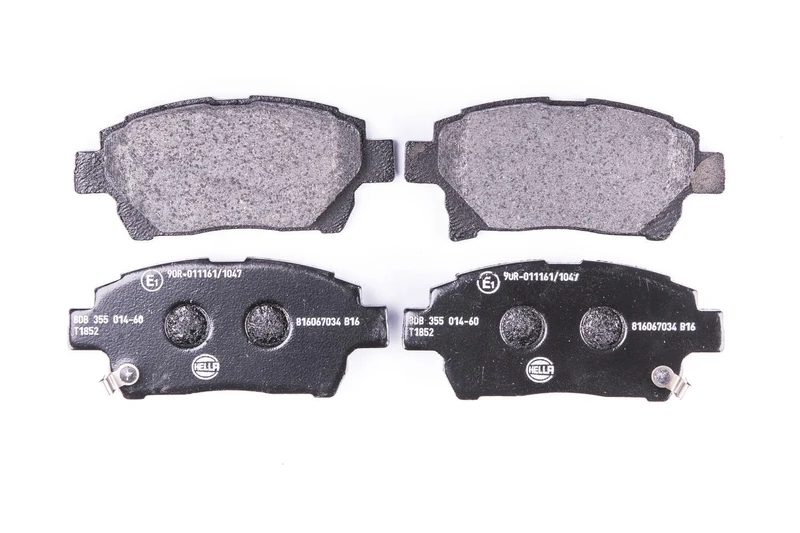 HELLA 8DB 355 014-601 Brake pad set - with acoustic wear warning - T1852 - for e.g. ASTON MARTIN / SCION / TOYOTA