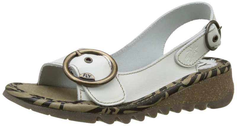 Fly London Women's Tram723fly Sling Back Sandals,Off White Offwhite 004,4 UK