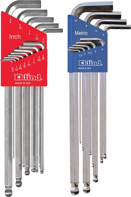 Eklind 17322 Bright Ball-Hex L-Key Allen Wrench Combo- Extra Long Inch/MM (2 Sets 22pc) - Image 1