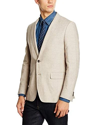 GANT Men's The Herringbone Blazer C, Beige (Putty), 42S (Size:25) - Image 1