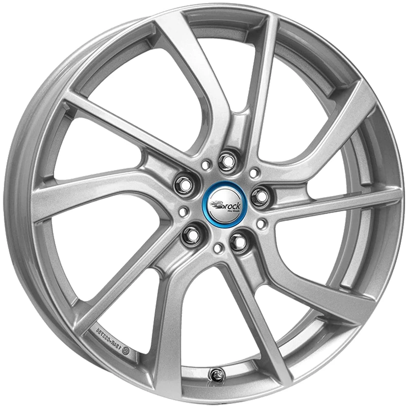 Brock eb1 5 x 19 ET 43 Bolt Circle 5 x 112 Hub Centering 66.7 580071357, Crystal Silver Painted - Image 1