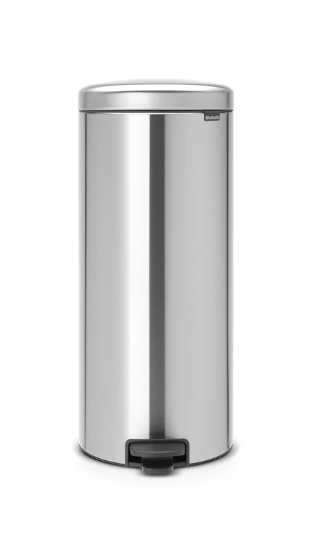 Brabantia NewIcon Pedal Bin 30 L (Matt Steel) Soft-Closure Kitchen Rubbish Bin with Removable Inner Bucket + Free Bin Bags