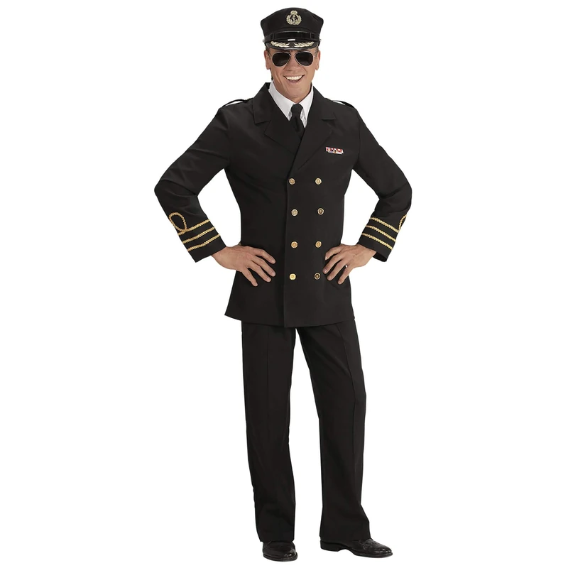 Widmann Marina Navy Officer Costume - Black, Medium
