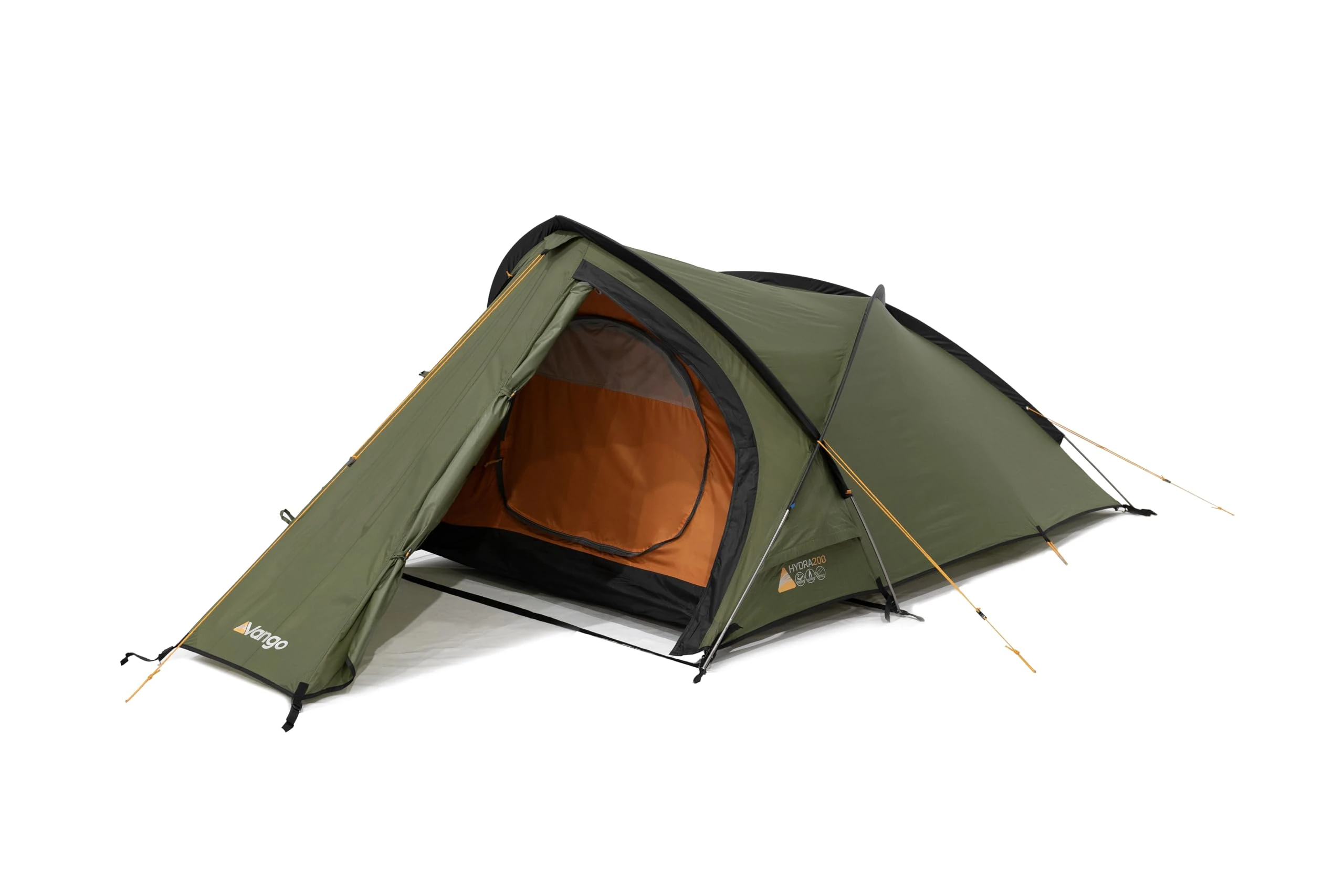 Vango Hydra 200 Lightweight 2 Man Tent for Hiking, Trekking, Camping, 5000mm HH, Semi-Geodesic Design with Alloy Poles, Pine