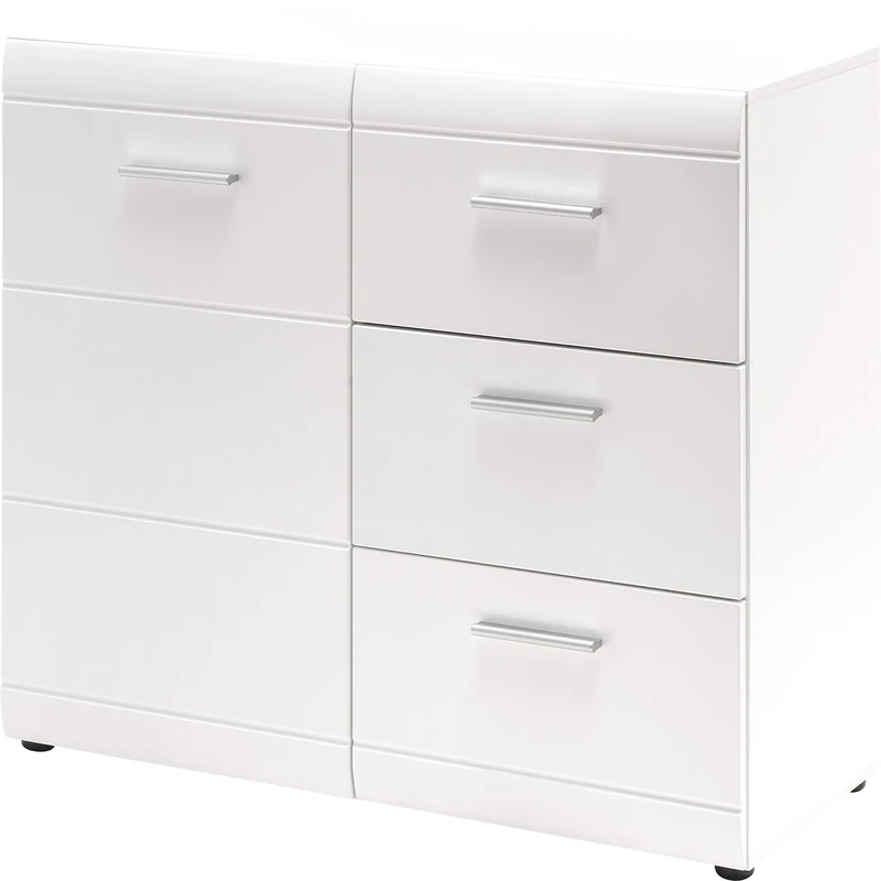 Germania Chest of drawers 3581-84 GW-Adana, in White, Fronts high gloss with groove milling, 96 x 86 x 40 cm (WxHxD)