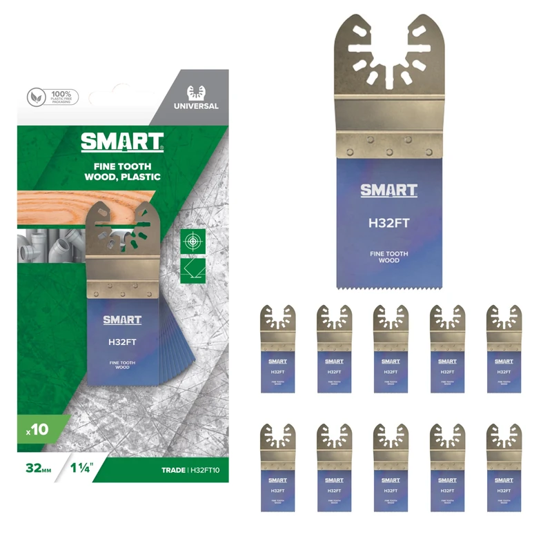 Smart H63FT10 Trade 63mm Fine Tooth Multi-Tool Saw Blades - Pack of 10 - Image 1