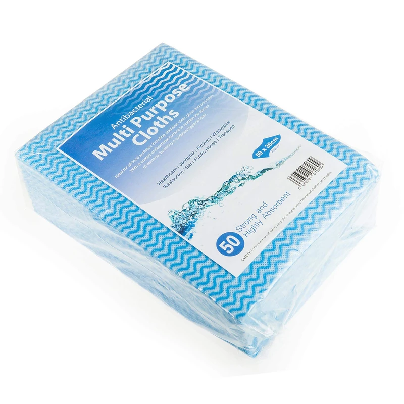 Drinkstuff Antibacterial Cloths Blue, CAW-111B, Pack of 500