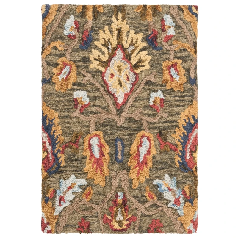 Safavieh Blossom Collection 2' x 3' Green/Multi BLM402B Handmade Premium Wool Accent Rug
