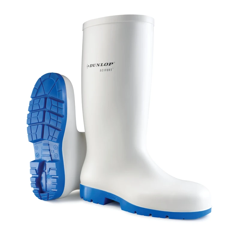 DUNLOP Acifort Classic+ Safety Wellington Boot - Unisex, Waterproof and Slip Resistant, Lightweight Work Wellies for Food Industry, White - EU38, UK5