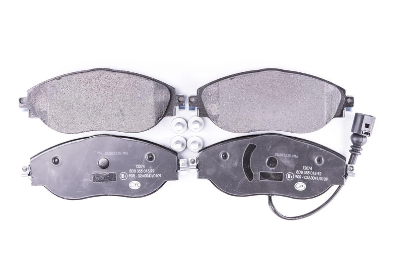 HELLA 8DB 355 015-921 Brake pad set - with integrated wear warning contact - T2074 - for e.g. SEAT / VOLKSWAGEN