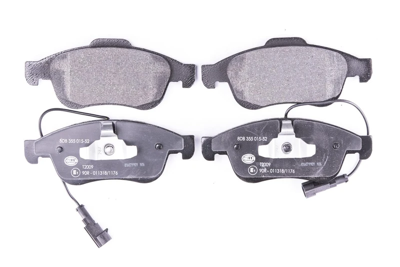 HELLA 8DB 355 015-521 Brake pad set - with integrated wear warning contact - T2009 - for e.g. ALFA ROMEO
