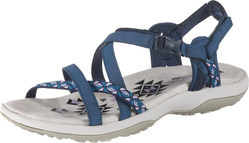 Skechers Women's Reggae Slim - Vacay-40955 Sling Back Sandals, Blue Navy Nvy, 2 UK