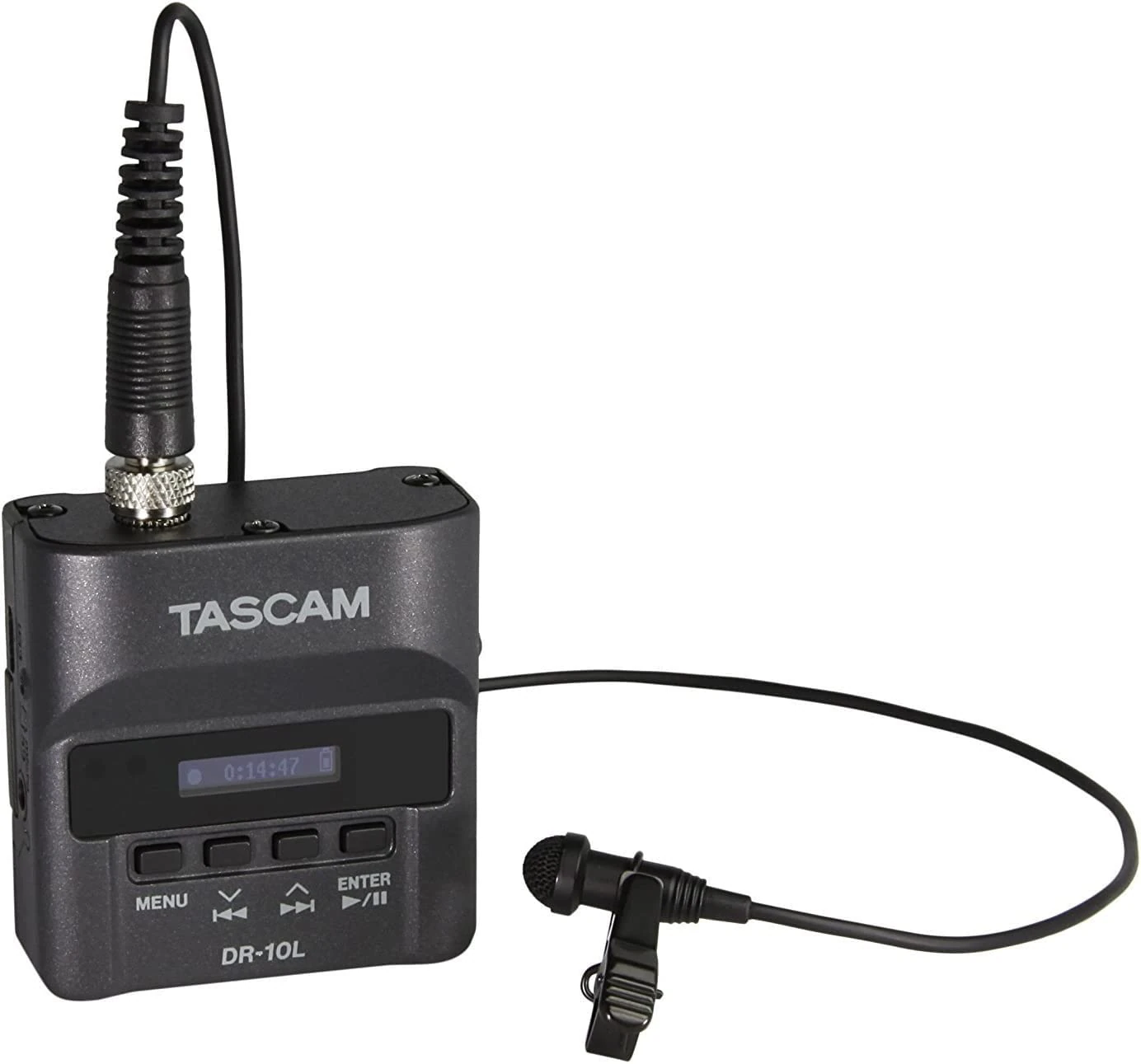 TASCAM DR-10L/LW Digital Audio Recorder With Lavalier Microphone - Black - Model DR-10L