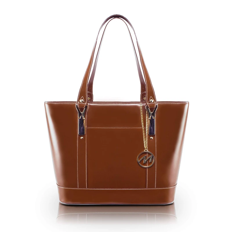Leather Ladies' Tote with Tablet Pocket - Image 1