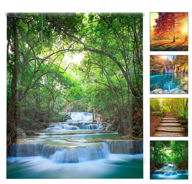 Blindecor Digital Landscapes | Translucent Roller Blind with Digital Print | 130 x 180 cm (W x H) Fabric Size 127 x 175 cm | Window Blinds