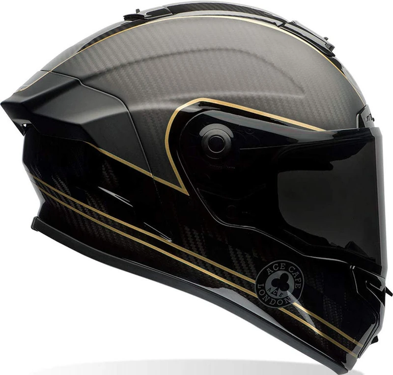 Bell 7069590 Motorbike Helmet Racestar Speed Check, Black Matt/Gold, XS