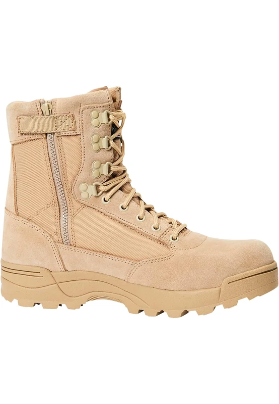 Brandit Tactical Boots Zipper, Military and Tactical Boot, Beige,