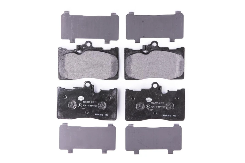 HELLA 8DB 355 012-121 Brake pad set - with acoustic wear warning - T1529 - for e.g. LEXUS / TOYOTA