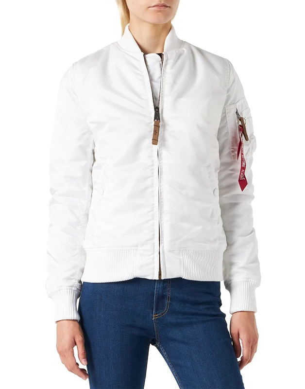 ALPHA INDUSTRIES Women's MA-1 VF 59 Wmn Jacket, White, X-Small