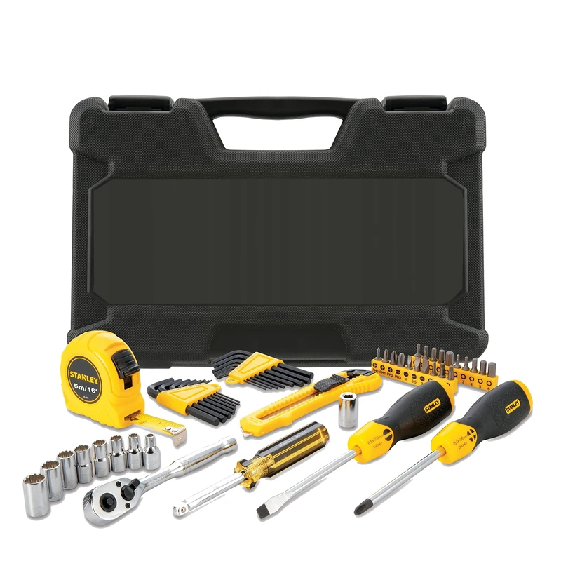 STANLEY STMT0-74864 Tool Composition - Meter, Screwdriver, 1/4 Inch Ratchet, Cutter, Sockets, Male Wrenches, Screwdriver Bit Holder - Delivered in a Durable Case - 51 Pieces