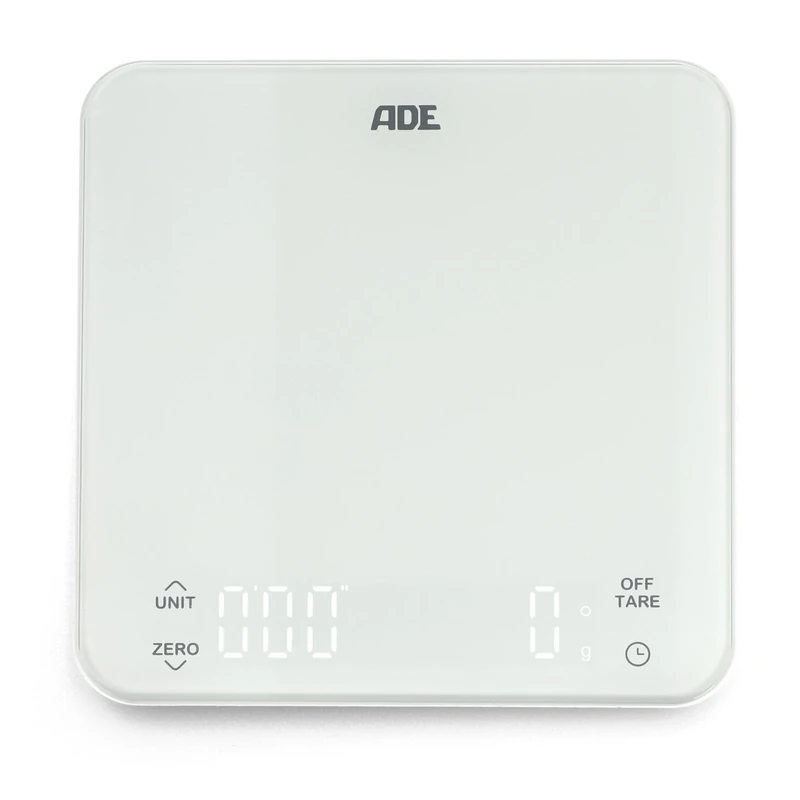ADE Digital Kitchen Scales with Battery - USB Charging without Battery | Precise Coffee Scales with Integrated Timer | up to 5 kg / 1 g - Image 1