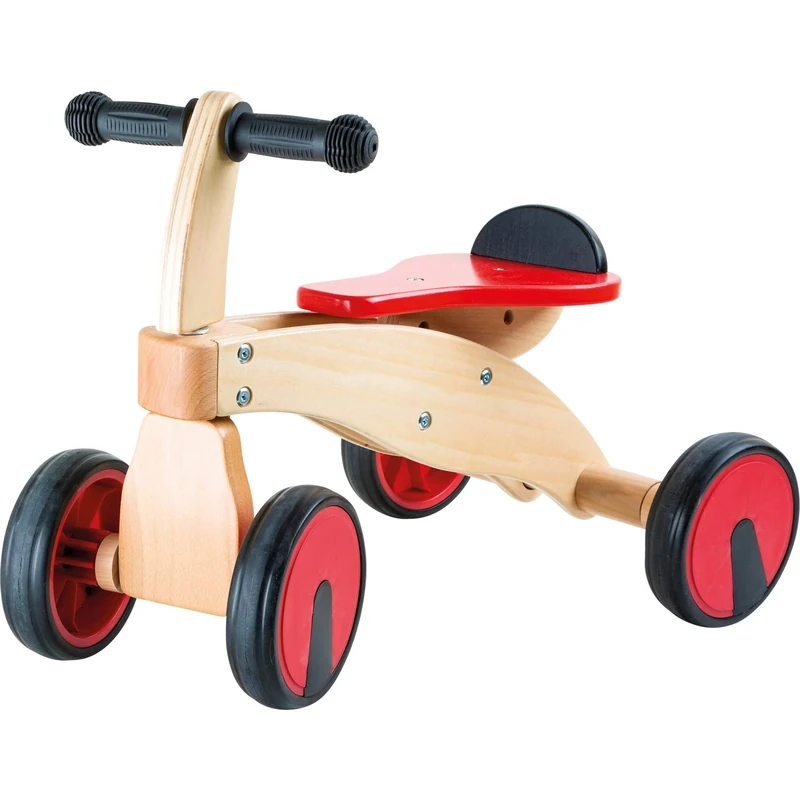 small foot 10233 wooden walker "Red Racer", with rubber tires and handles, from 2 years on