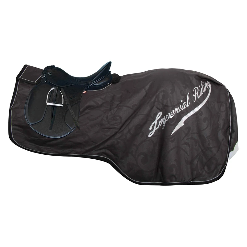 Imperial Riding IRH Super-Dry 0 g Waterproof Horse Cooler and Training Blanket without Filling with Fastening, Tail Flap and Reflective Details, Black, S
