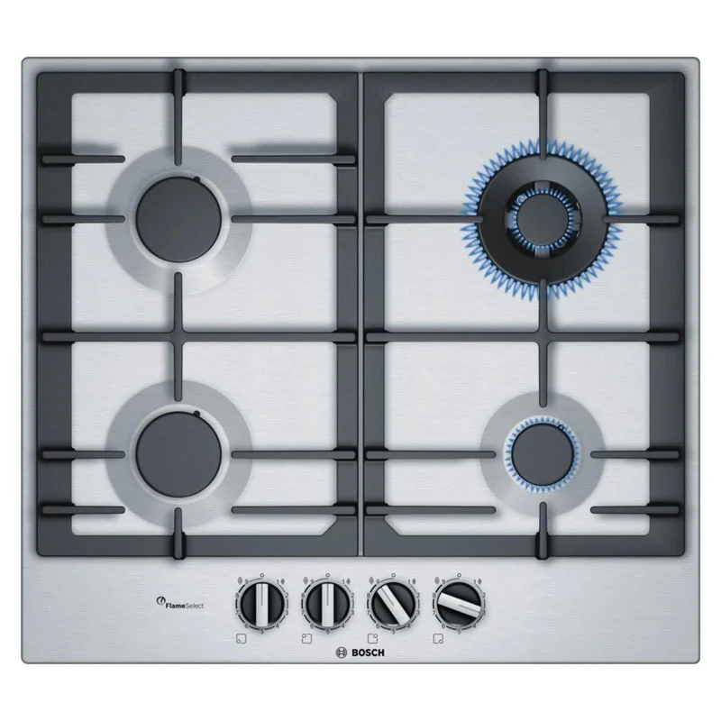 Bosch Series 6 60cm 4 Burner Gas Hob - Stainless steel