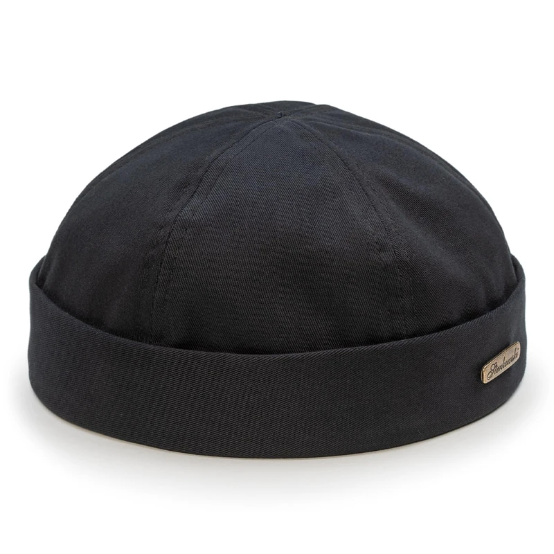 Sterkowski Docker Cap | 100% Softened Cotton Beanie for Men and Women Skull Green Street Fisherman hat Mens Leon the Professional Sailor Hats 55cm Black - Image 1