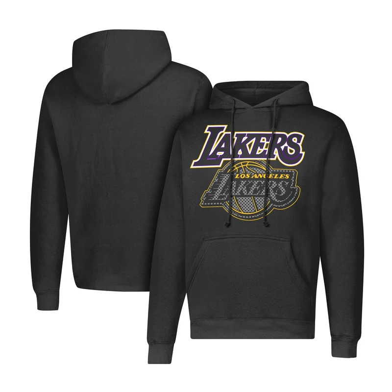 Ultra Game Men's NBA Fleece Hoodie Pullover Sweatshirt Primo Metallic, Los Angeles Lakers, Black, Small GHM1867F