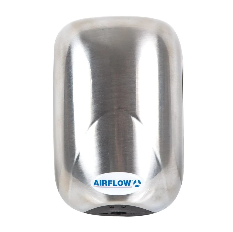 ecoDRY Mini Hand Dryer – Satin Chrome | Ultra-Slim (<10 cm Depth), Automatic Sensor, Fast 20s Drying, 900W (400W Motor + 500W Heater), Air Speed 200 km/h, IP23 Rated, ABS Plastic, 3-Year Warranty