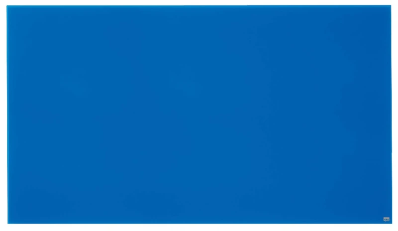 Nobo Glass Magnetic Whiteboard with Removable Pen Tray, 1900 x 1000 mm, InvisaMount Mounting System, Impression Pro, Blue, 1905190