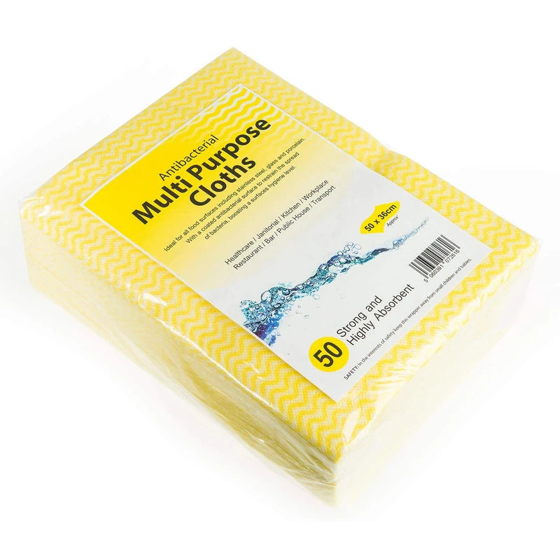 Drinkstuff Antibacterial Cloths Yellow, CAW-111Y, Pack of 500