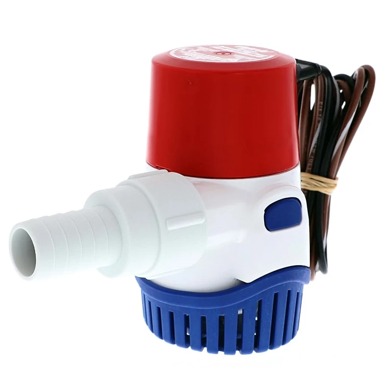 Rule 12V Automatic Bilge Pump - Fully Submersible - 500GPH Output - Easy Clean Strainer - Low Power Use - Check Valve & Thermal Cut-Off - Ideal for Boats -107mm x 64mm x 74mm