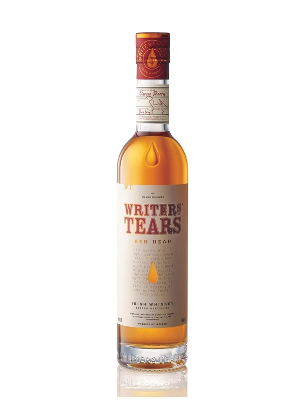 Writers' Tears Red Head Irish Whiskey - Triple Distilled Single Malt - Non-Chill Filtered - Aged in Spanish Oloroso Sherry Casks - 70cl / 700ml, 46% ABV