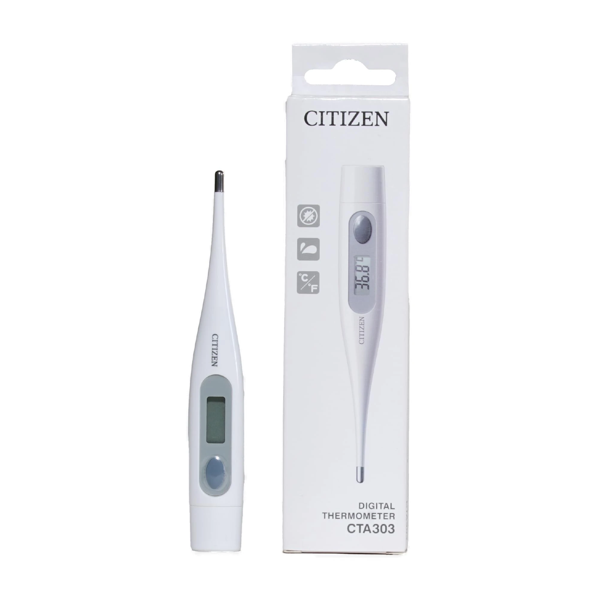Citizen Digital Thermometer for Basal Body Temperature Readings - Body Temperature Thermometer with Fever Alarm and One Button Operation - Adults, Kids, Ovulation, Newborn, and Baby Thermometers