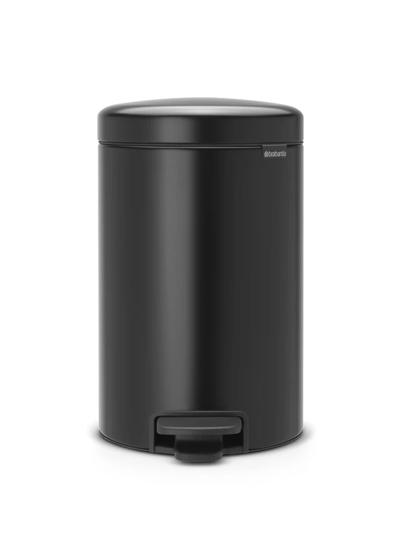 Brabantia 113741 Pedal Bin Newicon with plastic inner Bucket, Matt Black - 12 L - Image 1