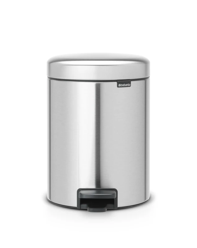 Brabantia 112102 Pedal Bin newIcon with Plastic Inner Bucket, 5 Litre - Matt Steel Fingerprint Proof