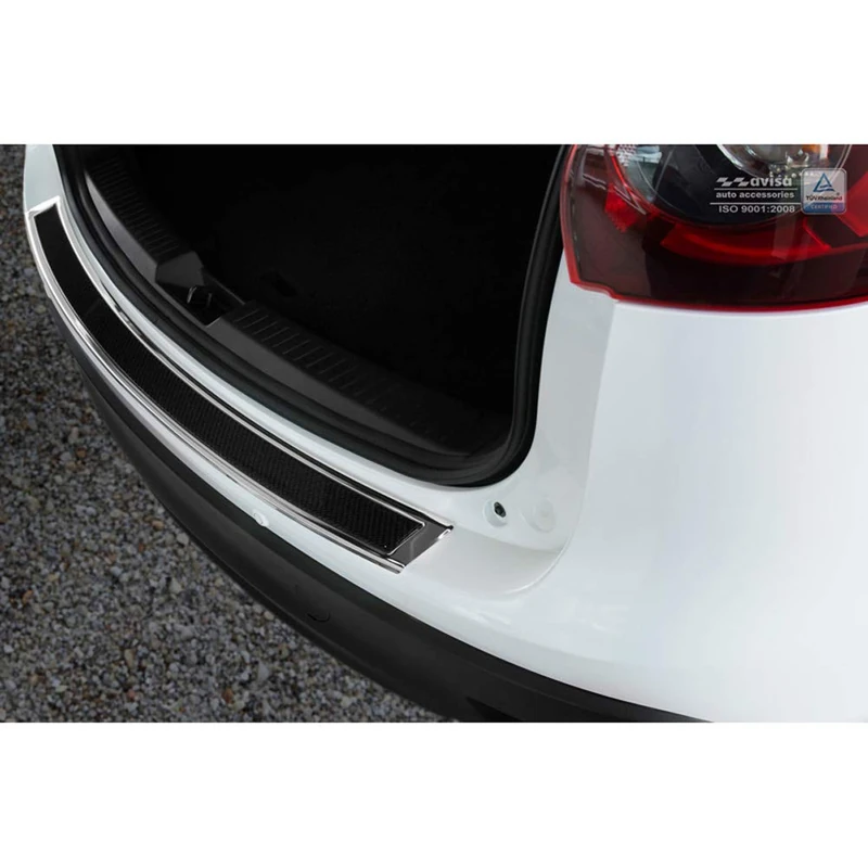 Avisa Stainless Steel Rear bumper protector 'Deluxe' compatible with Mazda CX5 2012-2017 Chrome/Black Carbon