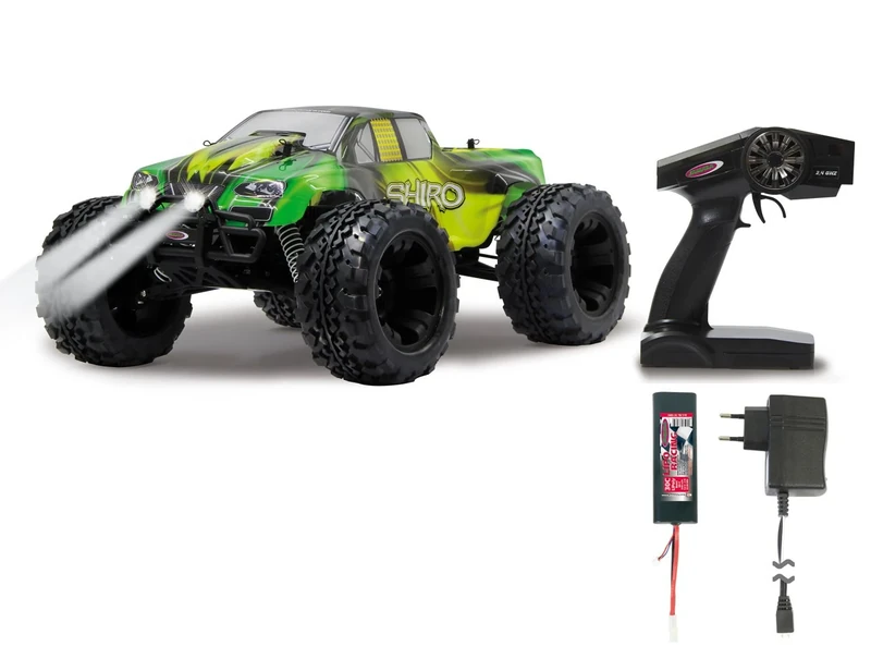 Jamara 053367 4WD Lipo 2.4 G 1:10 Shiro Monster Truck RC Toy LED with Powerful 600 Brush Motor