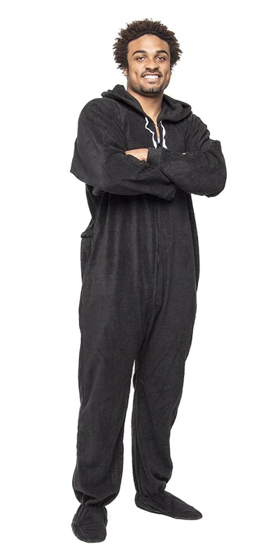 Forever Lazy Footed Adult Onesie - Black to Sleep - XXS