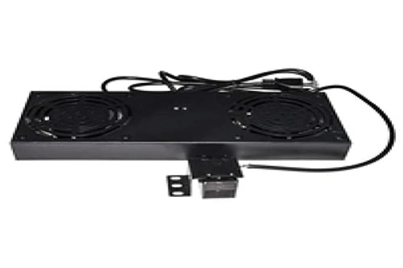 LINK lkvent2 Module 2 Fans with thermostat for wall rack cabinets, Black