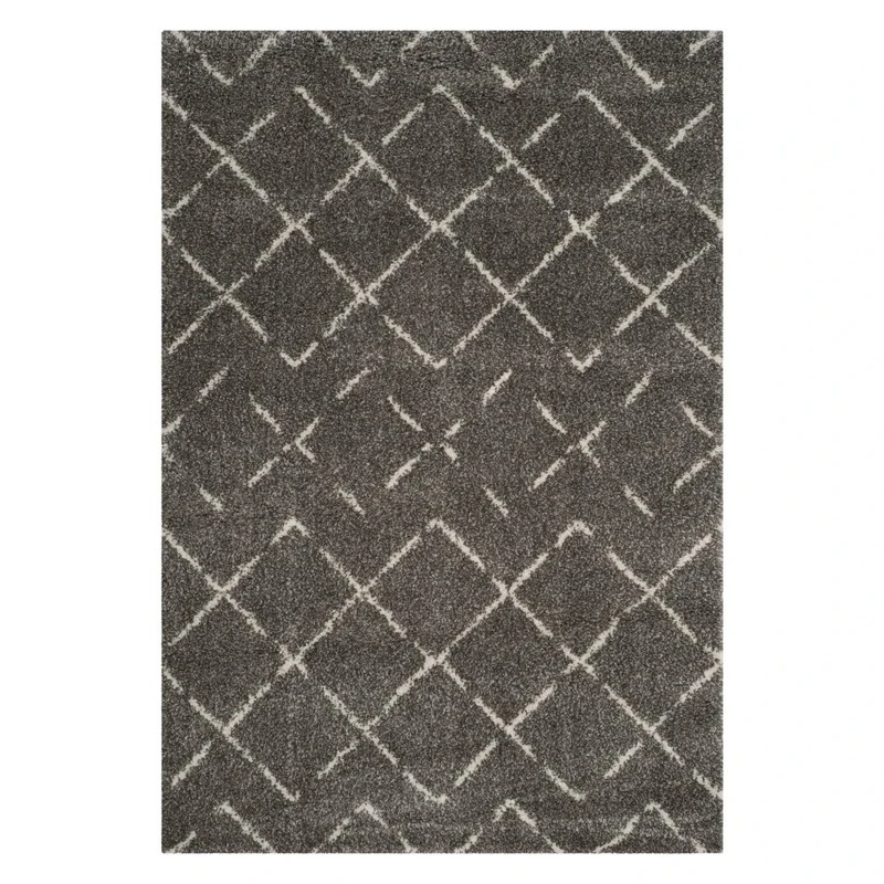 Safavieh Shaggy Indoor Woven Rectangle Area Rug, Arizona Shag Collection, ASG743, in Brown / Ivory, 91 X 152 cm for Living Room, Bedroom or Any Indoor Space